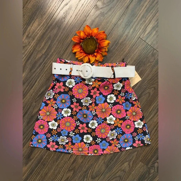 🦋B2G1🦋UNIQUE VINTAGE SMAK PARLOUR Black/Purple Floral Easy Does It Skirt - Picture 2 of 8